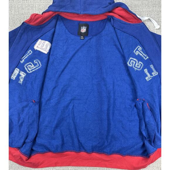 New York Giants Hoodie Sweatshirt Mens XXL Blue Red Football Full Zip G-III - Picture 6 of 13